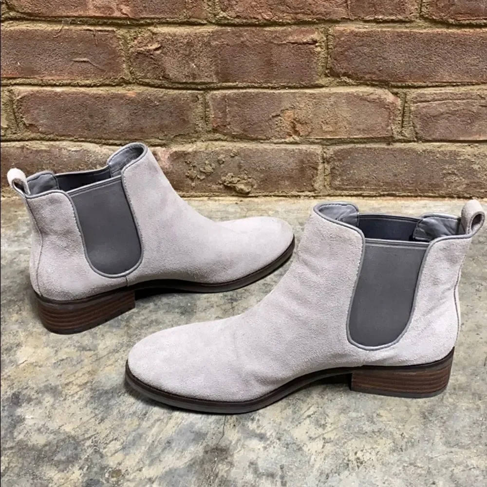 Cole Haan Landsman Light Gray Suede Ankle Bootie